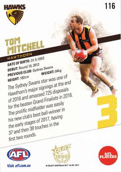 2017 Select Certified #116 Tom Mitchell Back